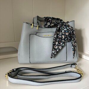 Steve Madden Gray Satchel with Floral Scarf